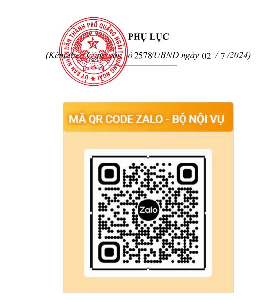 Mã QR Code Zalo OA của Bộ Nội vụ